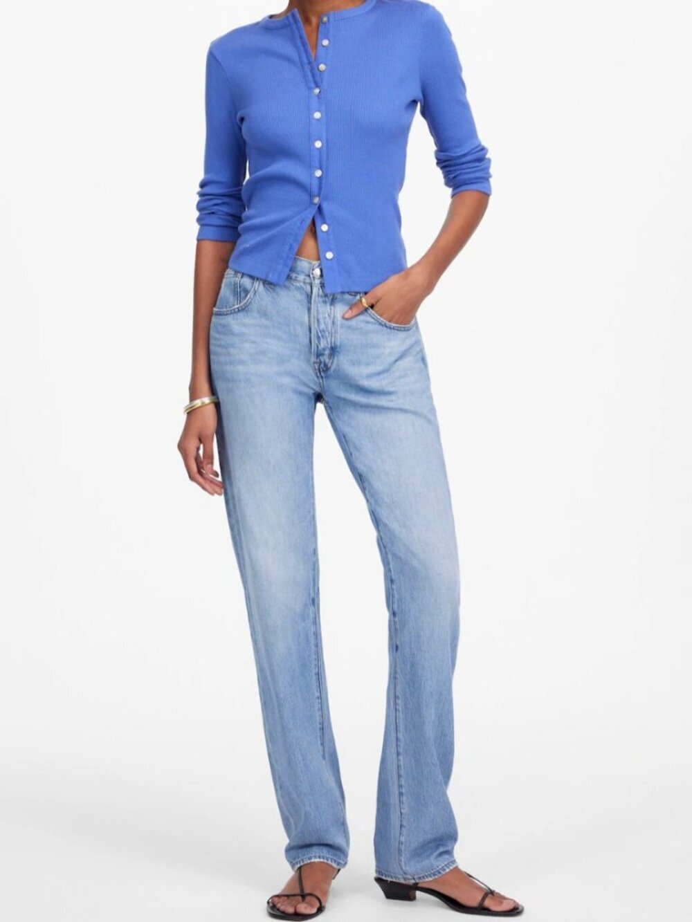 Madewell The Dean Easy Straight Jean in Northridge Wash: Airy Denim Edition 33